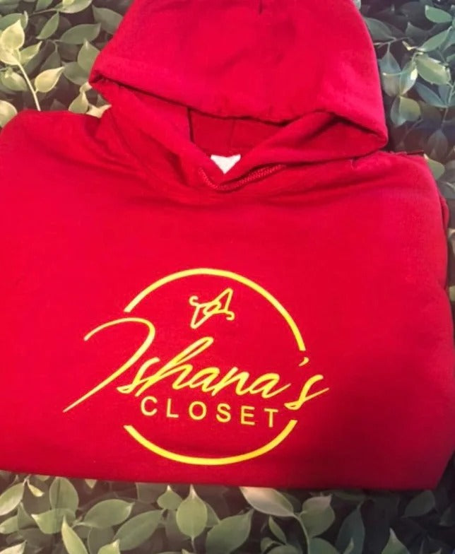 RED HEAVY BLENDED HOODIE WITH LOGO