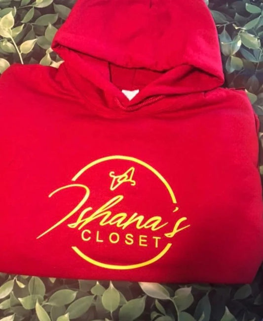 RED HEAVY BLENDED HOODIE WITH LOGO