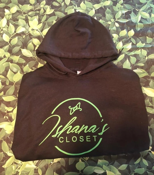 BLACK HEAVY BLENDED HOODIE WITH GREEN LOGO